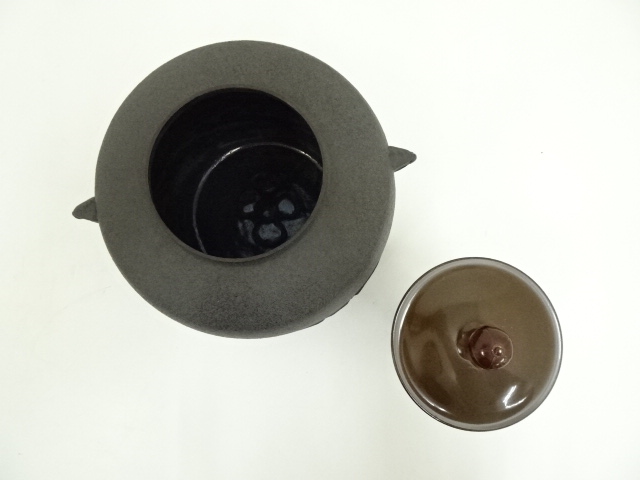  釜師　金森浄栄造　尻張釜（釜鐶付）（共箱）